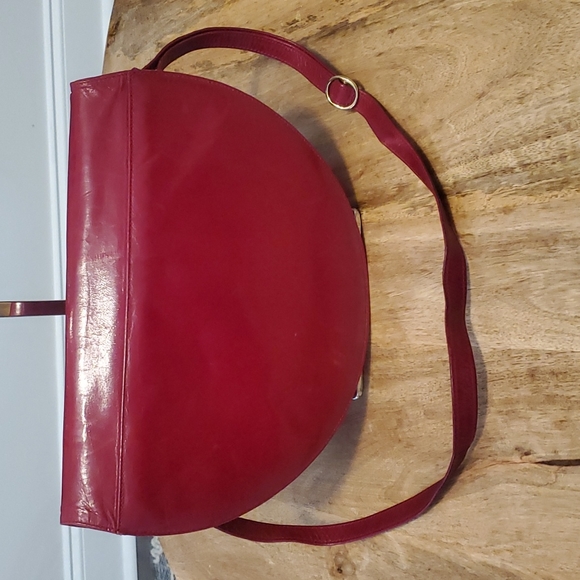 RARE Vintage Stuart Weitzman Leather Handbag Burgandy Floral Design - Picture 2 of 12